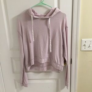 pink fuzzy hoodie (hollister)
